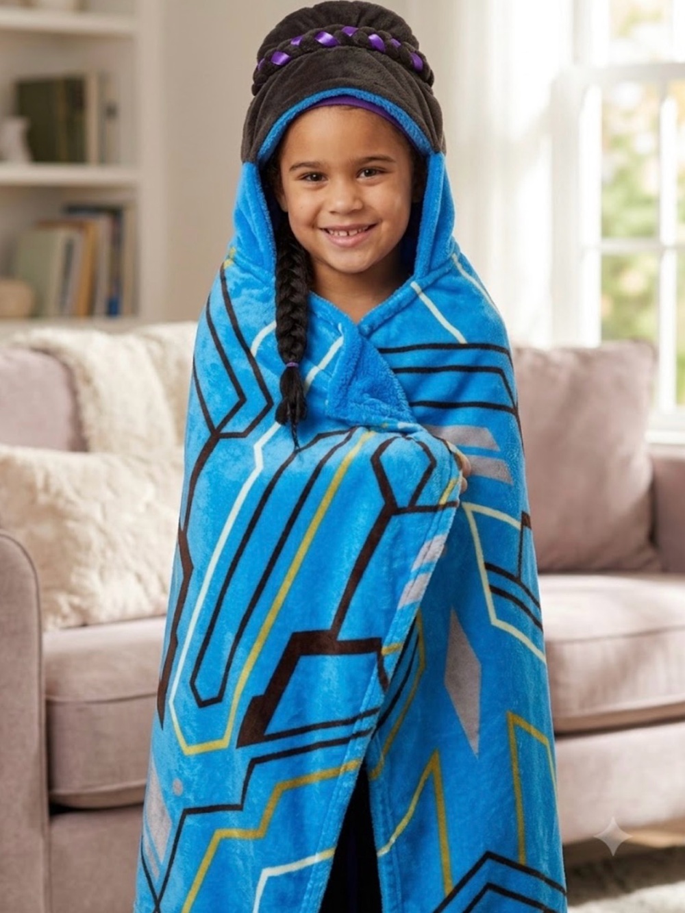 Marvel avengers Black Panther Shuri Kids' Hooded Blanket Throw size 50 x 30
